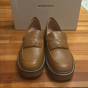 Nordstrom Brown Loafers with Woven Detail